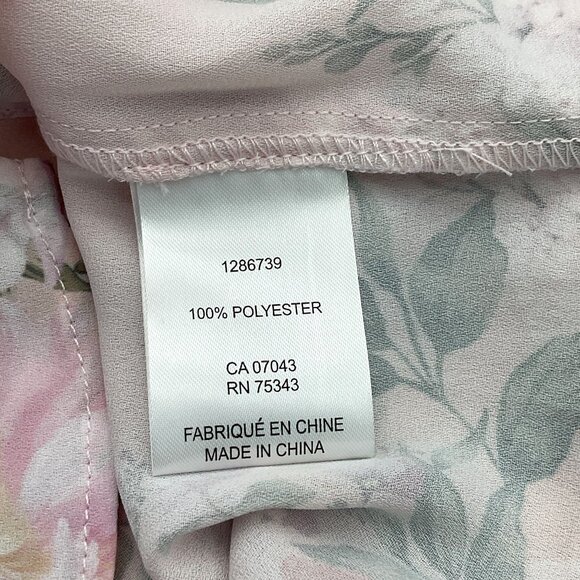 Cupcakes & Cashmere Short Sleeve Ruffle Neck Button Front Floral Blouse S NWT - Picture 7 of 9